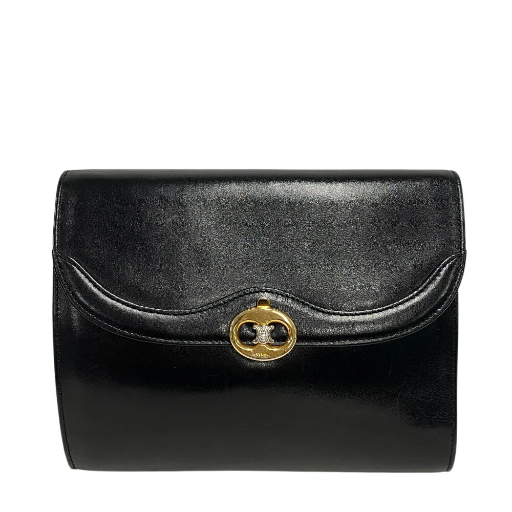 CELINE Macadam Logo Shoulder Bag Crossbody Black